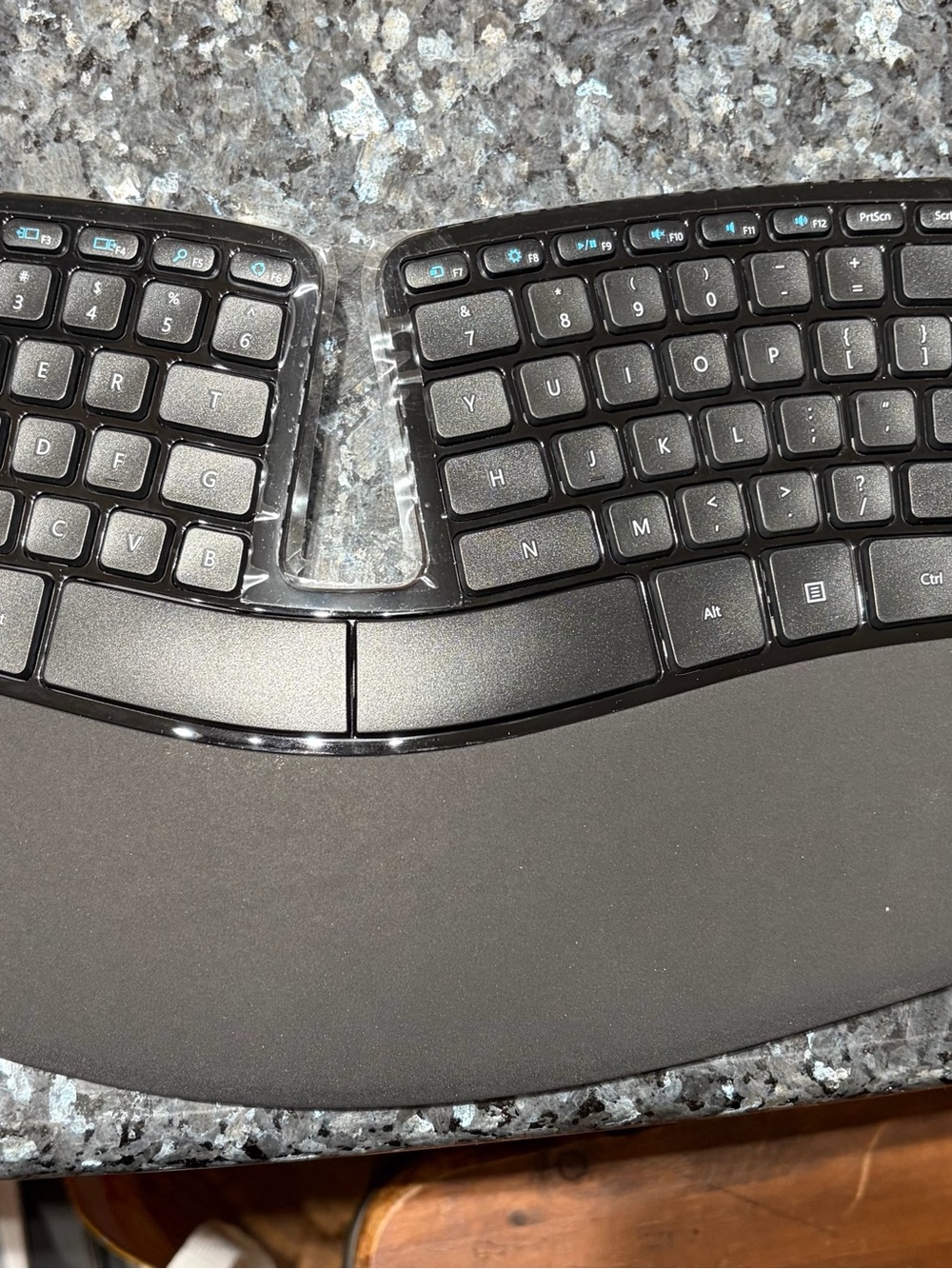Microsoft Ergonomic Split Keyboard with Integrated Palm Rest - Black